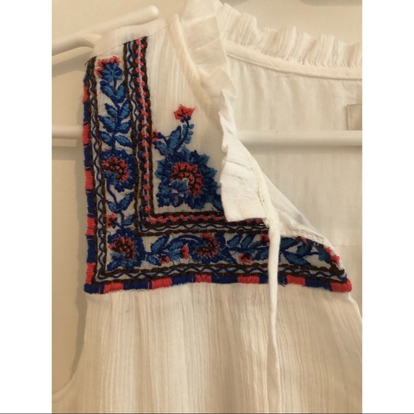 LOFT Embroidered White Dress - Picture 2 of 5